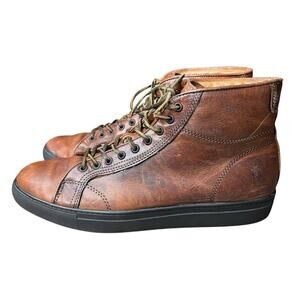 Frye Men’s Boots Walker High Top Sneakers Shoes Leather Brown Size 10 M USA